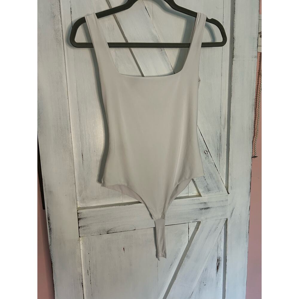Pretty Little Things white square-neck lined bodysuit